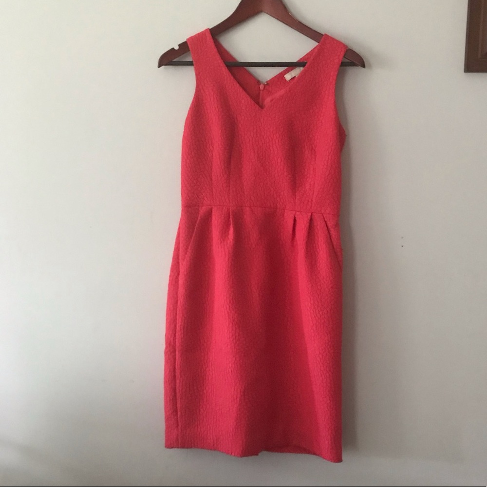banana republic red dress with pockets